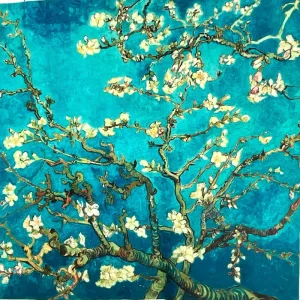 Pannello tessuto Ramo di Mandorlo Fiorito 47x47 cm