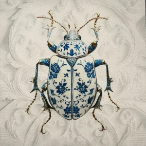 Pannello tessuto Scarabeo Decorato 46x46 cm