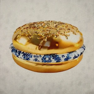 Pannello tessuto Macaron Dorato 46x46 cm