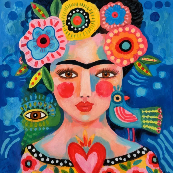 tc-pannello-005-art-lulu-ritratto-folk-con-cuore-e-uccellini-1.webp Pannello tessuto Ritratto folk con cuore e uccellini 47x47 cm