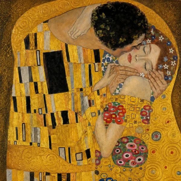 tc-pannello-023-klimt-oro-il-bacio-dorato-1.webp Pannello tessuto Il bacio dorato 47x47 cm