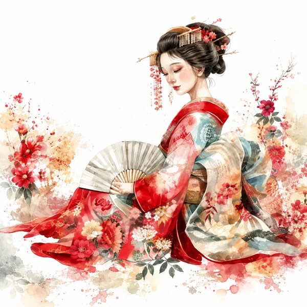 tc-pannello-038-geisha-kimono-geisha-kimono-rosso-seduta-1.webp Pannello tessuto Geisha kimono rosso seduta 47x47 cm