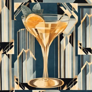 Pannello tessuto Martini art deco elegante 47x47 cm