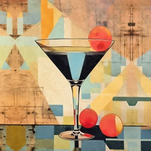 Pannello tessuto Cocktail geometrico forme vivaci 47x47 cm