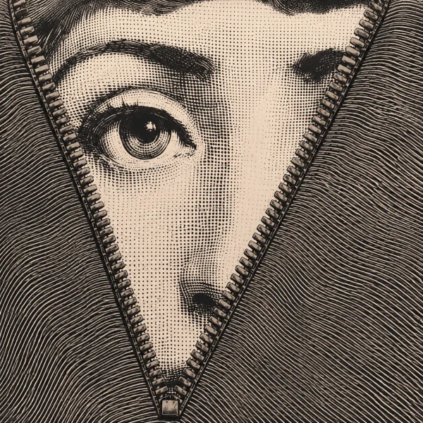 Pannello tessuto Sguardo con cerniera 47x47 cm