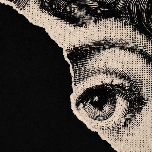 tc-pannello-050-fornasetti-style-occhio-carta-strappata-1.webp Pannello tessuto Occhio carta strappata 47x47 cm