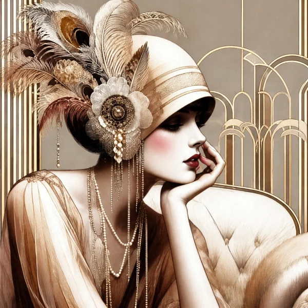 tc-pannello-065-art-deco-donna-art-deco-piume-e-divano-1.webp Pannello tessuto Donna art deco piume e divano 47x47 cm