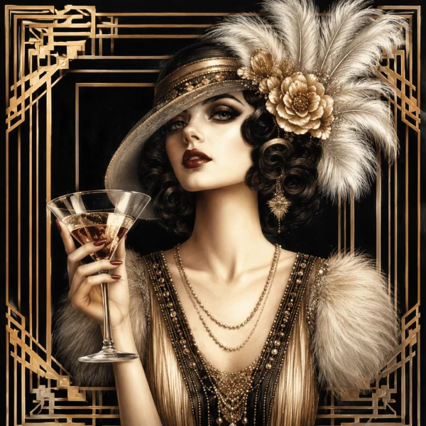tc-pannello-067-art-deco-donna-art-deco-calice-e-cornice-oro-1.webp Pannello tessuto Donna art deco calice e cornice oro 47x47 cm
