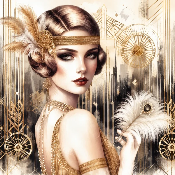tc-pannello-070-art-deco-donna-art-deco-spalle-e-piume-1.webp Pannello tessuto Donna art deco spalle e piume 47x47 cm