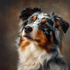Pannello tessuto Australian Shepherd 47x47 cm