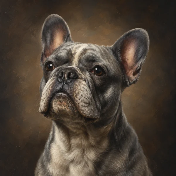 Pannello tessuto Bulldog francese 47x47 cm